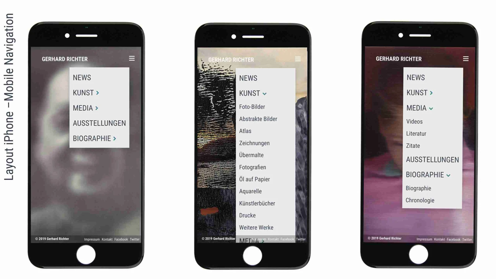 The navigation on the smartphone.