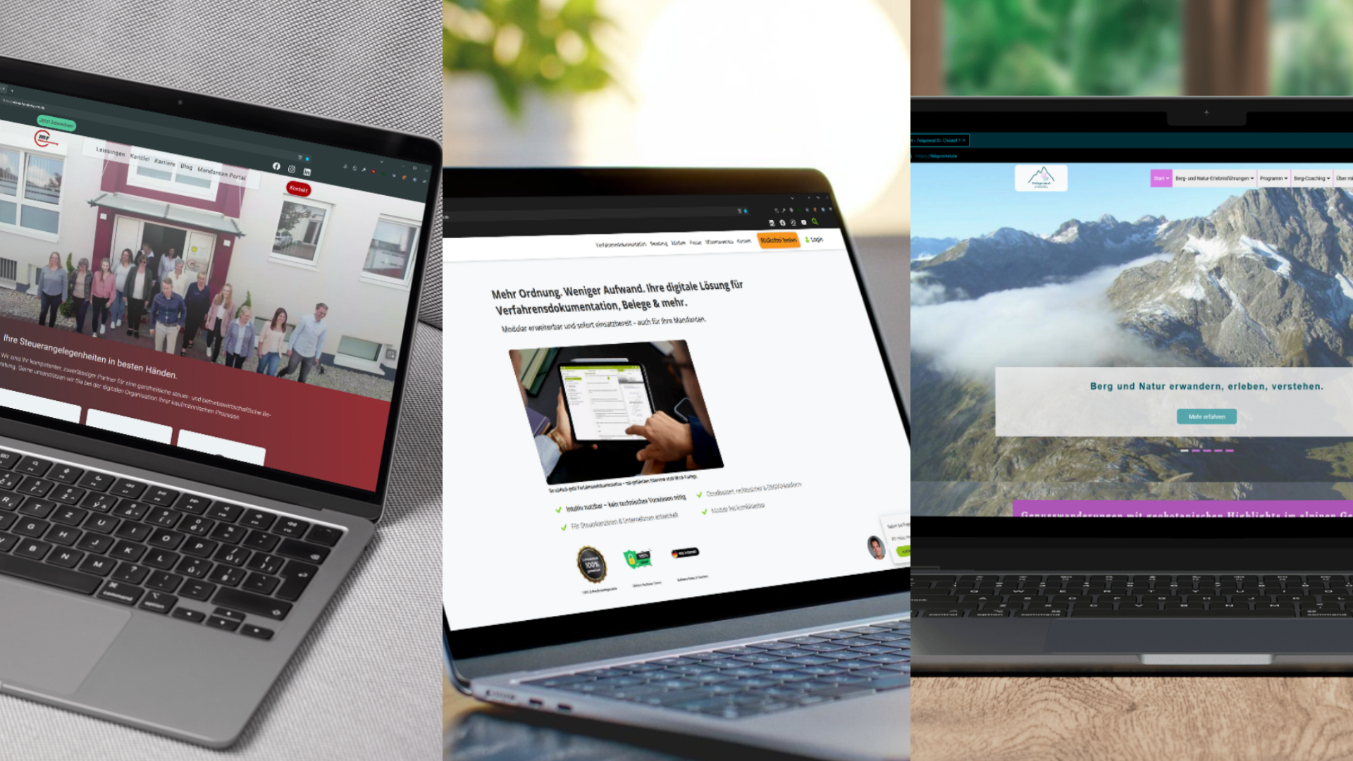 Website Mockups als Portfolio Uebersicht