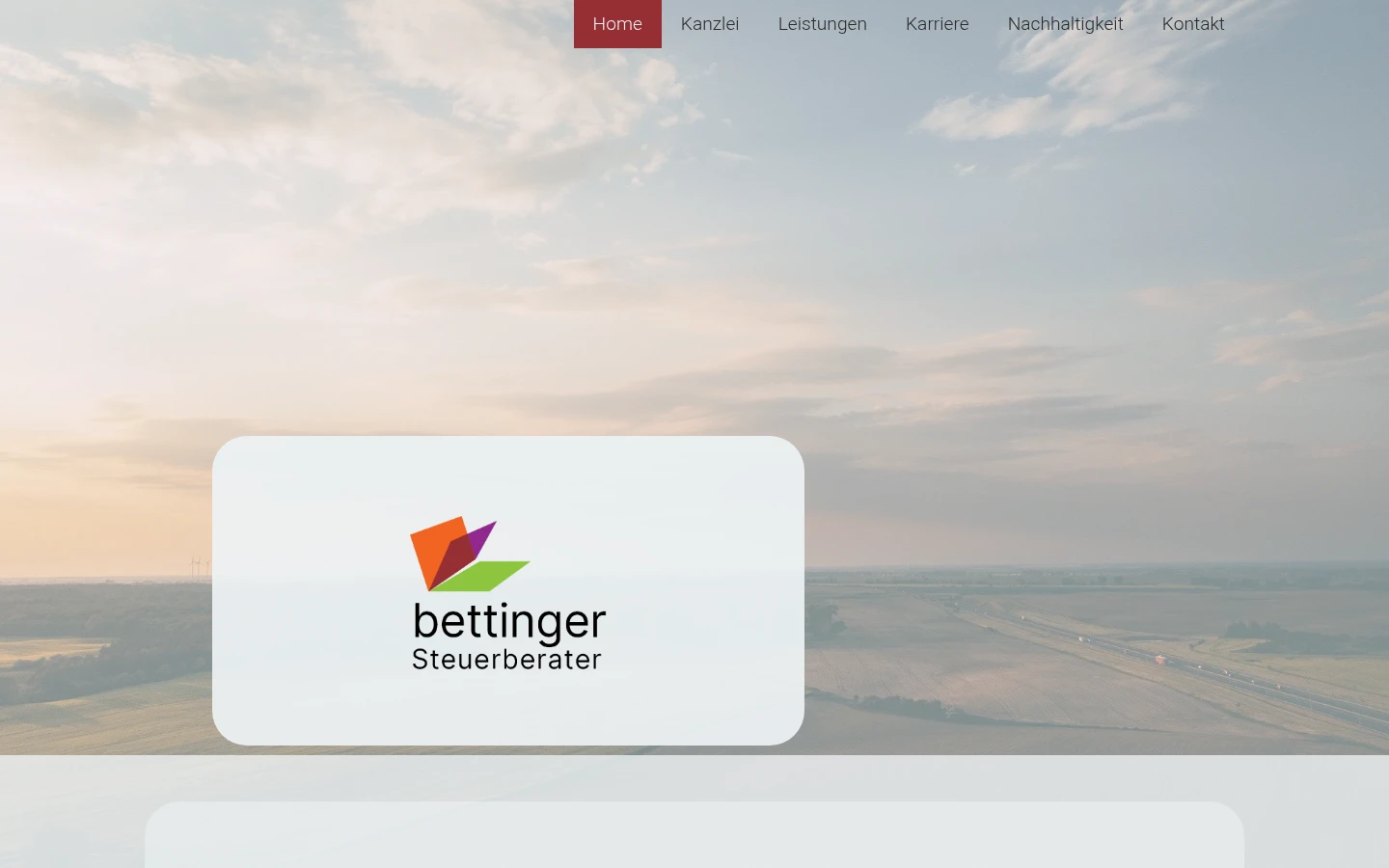 Bettinger Steuerberater – Desktopansicht der Website